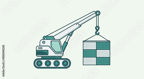 Heavy Duty Crane Lifting Stacked Shipping Containers For Global Logistics And Industry Work