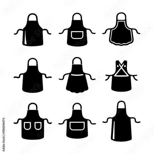 aprons vector icon set on a white background
Vector icon set