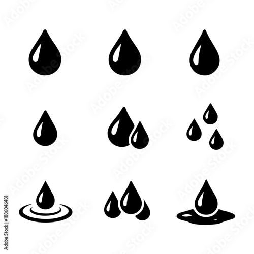 drops vector icon set on a white background
Vector icon set