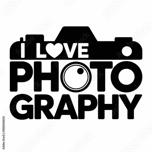 The image features the phrase 'I Love Photography' integrated with a camera silhouette.