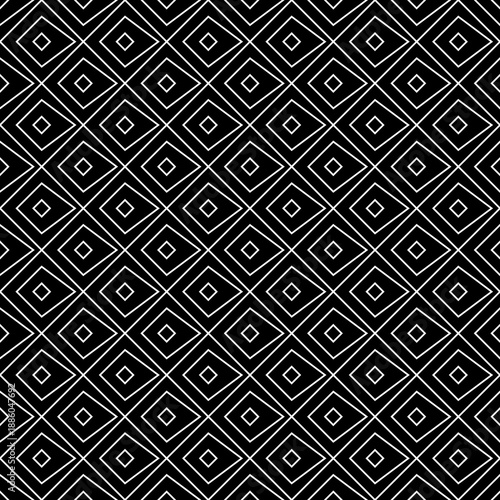 Repeated rhombuses, kites, diamonds background. Ethnic wallpaper. Seamless surface pattern design with scales ornament. Ornamental motif. Digital paper for textile print, web designing. Vector art.