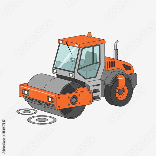Heavy Duty Road Compactor Illustrated For Construction And Infrastructure Projects