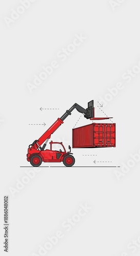 Heavy Duty Telehandler Lifting Shipping Container For Global Logistics Operations