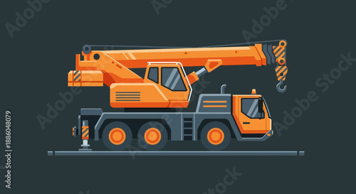 Heavy Duty Orange Mobile Crane Truck Perfect For Infrastructure Development And Building Sites