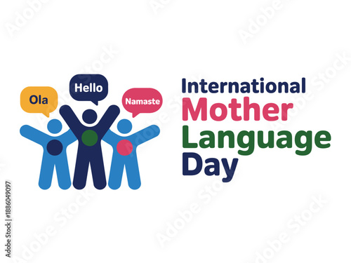 People celebrating International Mother Language Day with greetings in different languages