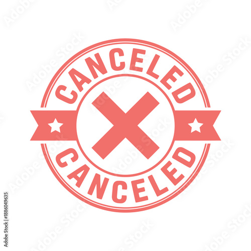 Red Canceled Stamp with X Mark