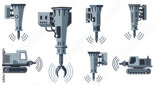 Industrial Demolition Tools And Heavy Machinery Attachments For Construction Projects