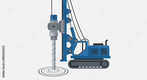 Industrial Drilling Rig Creating Stable Foundations For Future Urban Development Projects