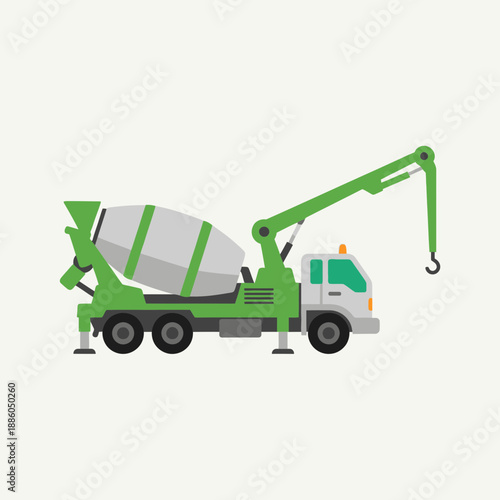Industrial Concrete Mixer Truck With Integrated Crane For Heavy Duty Construction
