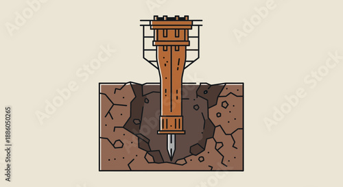 Heavy Industrial Jackhammer Breaking Tough Ground For Construction Projects