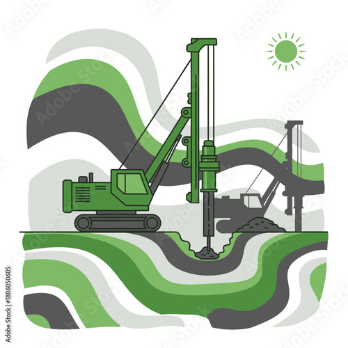 Industrial Foundation Drilling Equipment Actively Constructing Future Landscapes