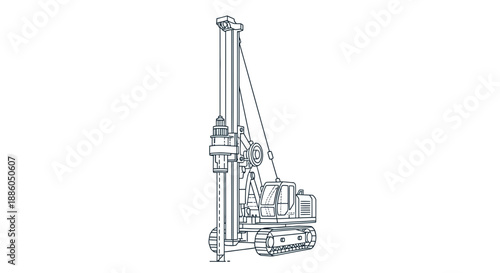 Industrial Foundation Drilling Equipment Outline Drawing For Engineering Projects