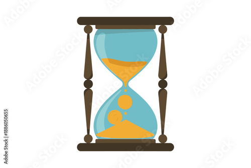 Colorful Hourglass with Brown Frame