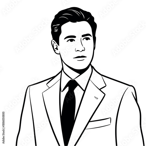 Businessman in Suit and Tie Illustration