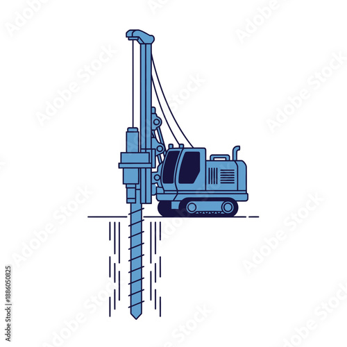 Industrial Deep Foundation Drilling Rig Operation For Infrastructure Development Project