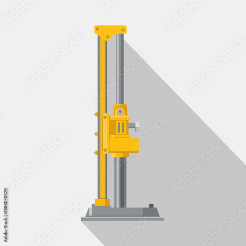 Heavy Machinery Flat Design Industrial Drill Rig Equipment For Construction Engineering Icon