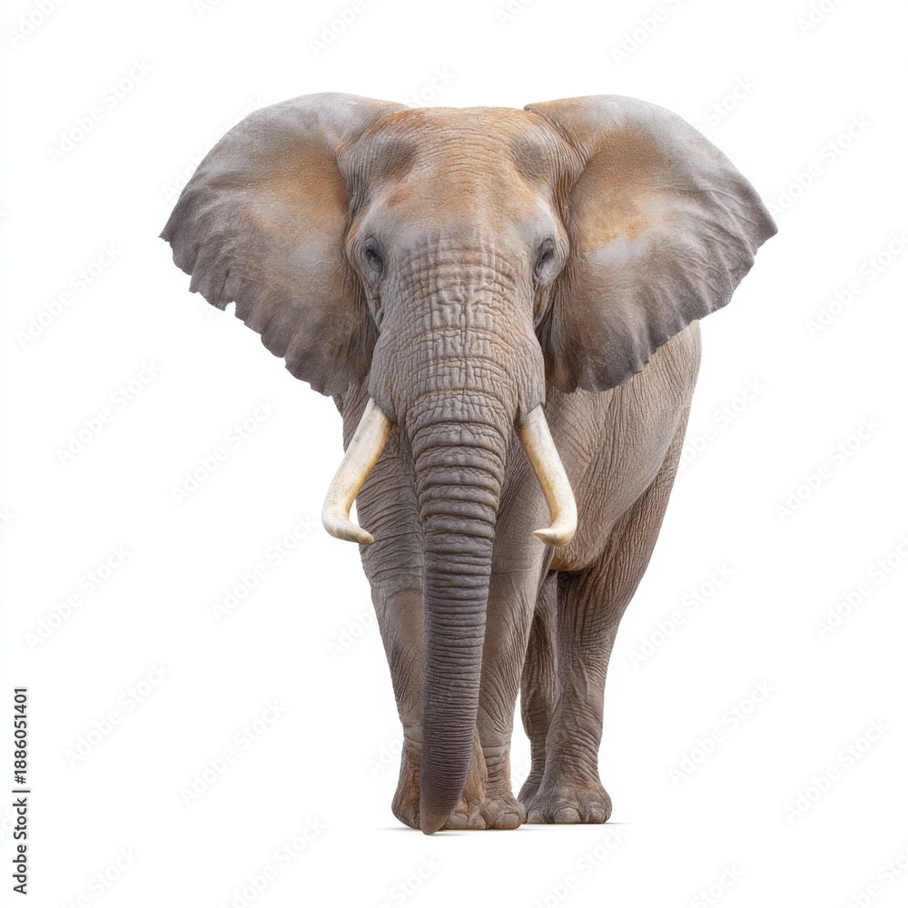Obraz premium Majestic African Elephant Standing Proudly with Large Ears and Strong Presence in Natural Habitat