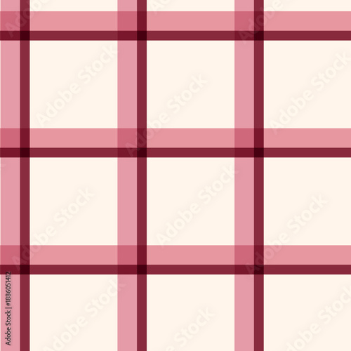 Valentine Seamless Tartan Plaid Pattern in Pink and Burgundy, Romantic Checkered Vector Design
