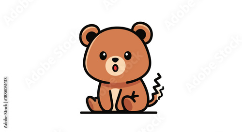 Cartoon bear cub illustration on white