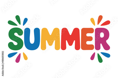 Colorful Summer Text with Splashes