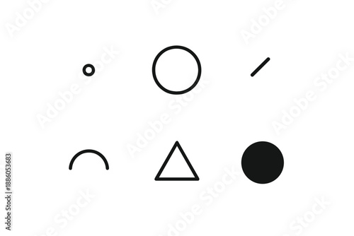 Line Style Mark Icons. Line style icons of Marks: subtle dot, gentle circle, small accent, curved outline, minimal point, simple