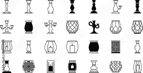 Collection of elegant candlesticks and candle holders in various designs