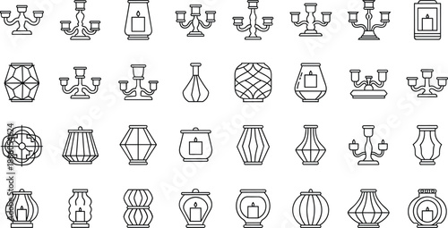 Elegant candle holders and lanterns in various designs