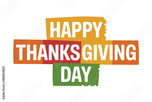 Colorful Happy Thanksgiving Day Greeting Card