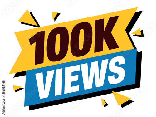 Colorful 100k Views Social Media Graphic