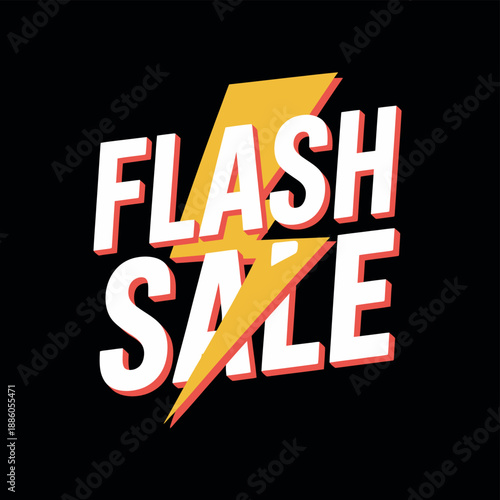 Flash Sale Advertisement with Lightning Bolt