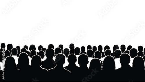 Black silhouette of audience sitting in stadium