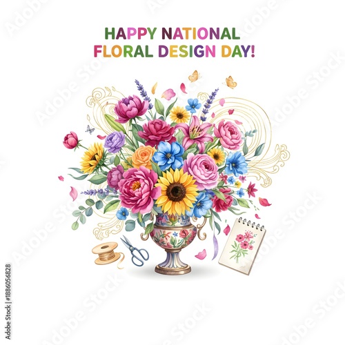 Flower illustration floral design National Floral Design Day celebration