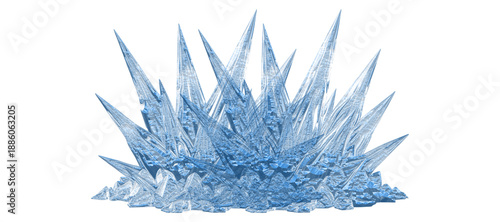 Bild auf Leinwand Blue ice crystal explosion effect on transparent background isolated for game de