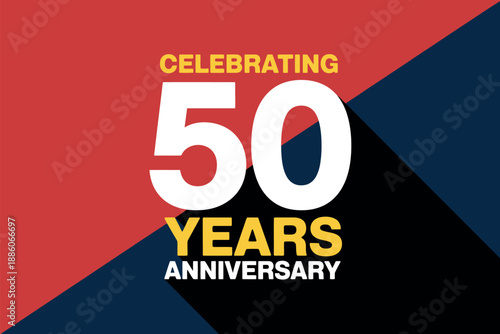 Celebrating 50 Years Anniversary with Colorful Geometric Background