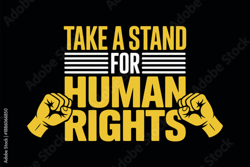 Take a Stand for Human Rights Activism with Fist Symbols and Bold Typography