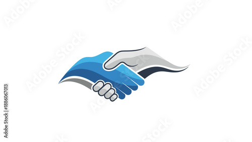 Vector illustration of a business handshake gesture between a hand representing the flag of France and a 3d flag of United States arm symbol
