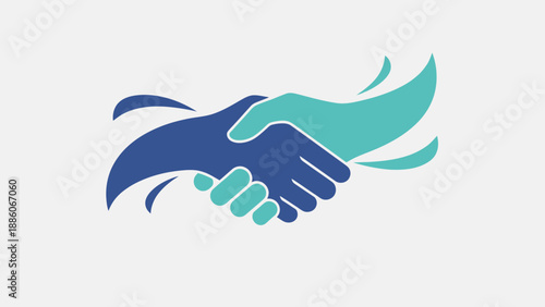 Abstract bird vector illustration with angel wings and a helping hand symbol for business teamwork design