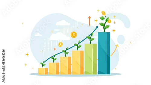 Growth and investment chart Vector