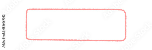 Organic crayon sketch frame with rectangle shape and colored border outline. Soft box style label, card or banner background for text. Hand drawn border in modern pastel effect.