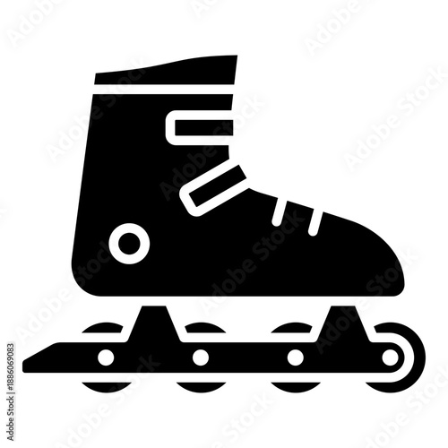 Inline skate glyph solid icon