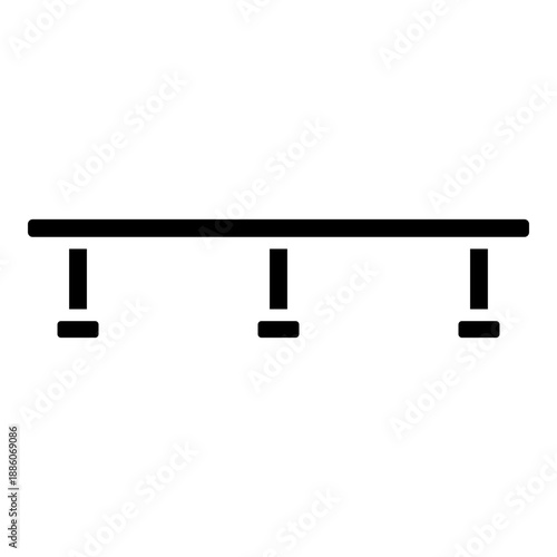 Skatepark obstacle, skateboard flat bar, rail glyph solid icon