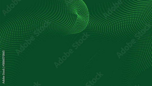 Abstract dark green halftone texture vector illustration with flowing dotted wave pattern creating depth for modern digital backgrounds branding and creative design