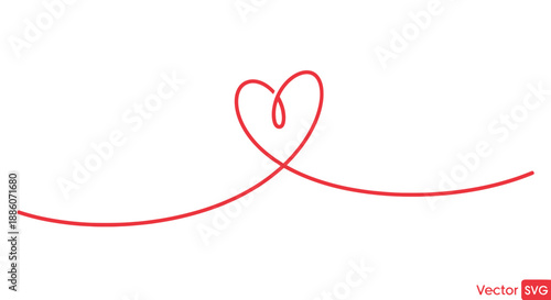 Heart Shape Formed by Red Line.