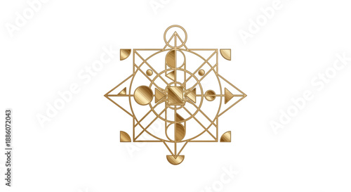 Golden Metatrons Cube Pendant.
