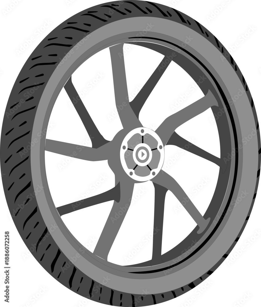 Fototapeta premium motorcycle tire with rim