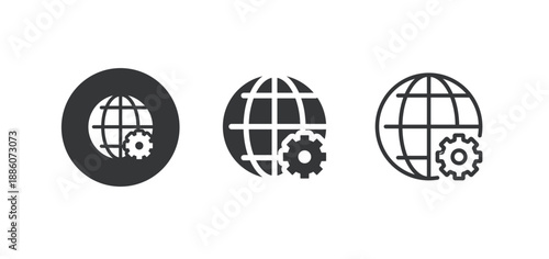 Globe icon. Multi series icon. Perfect pixel isolated on white background. Vector illustration