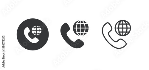 International call icon. Multi series icon. Perfect pixel isolated on white background. Vector illustration