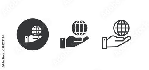 Globe icon. Multi series icon. Perfect pixel isolated on white background. Vector illustration