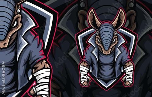 Mysterious Anteater Mascot in Trench Coat and Bandages - Cool Urban Streetwear Logo Design.