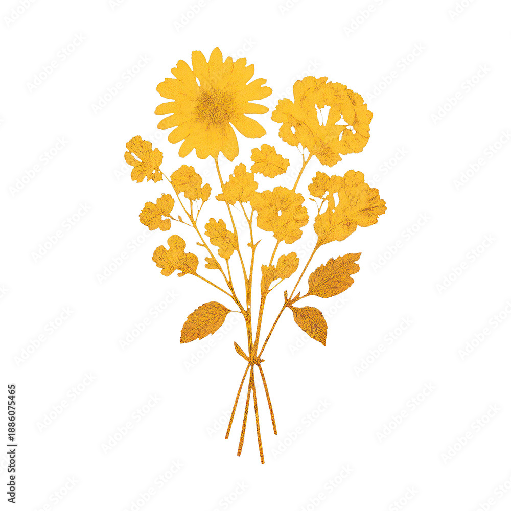Fototapeta premium PNG Yellow floral bouquet illustration